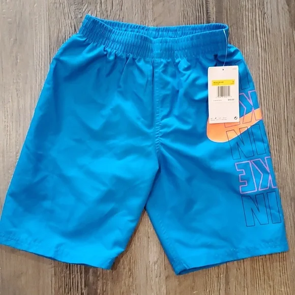 NIKE B BLOCK LOGO 8IN SWIM TRUNKS Size Small - Picture 4 of 5